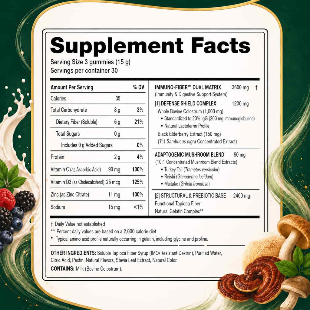 Natura Prime Immuno Colostrum + Mushrooms Gummies