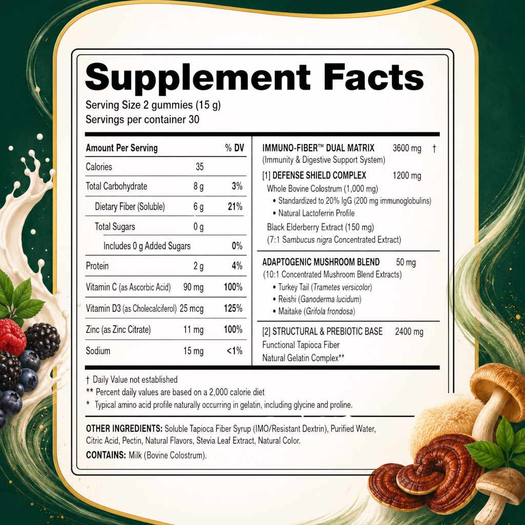 Natura Prime Immuno Colostrum + Mushrooms Gummies