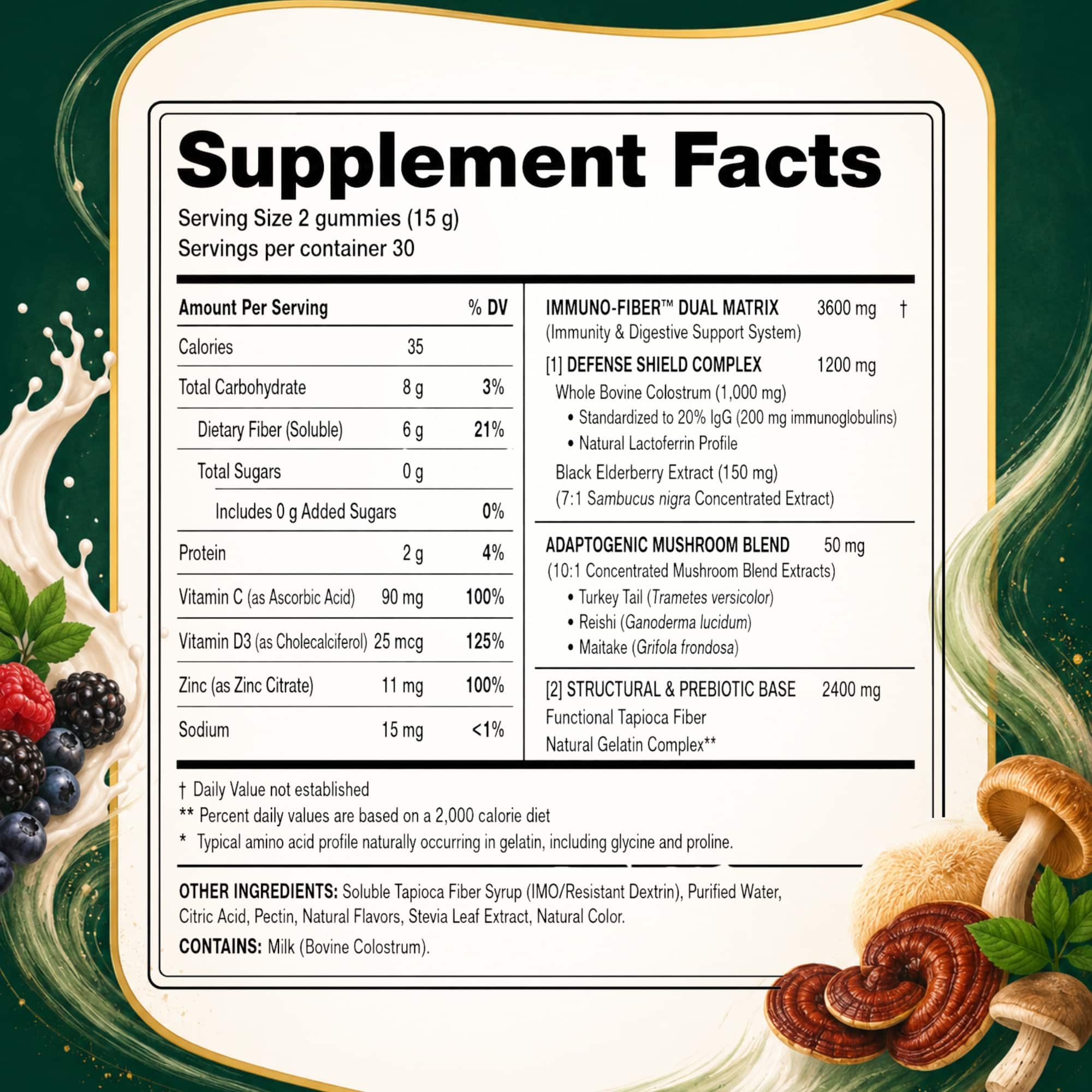 Natura Prime Immuno Colostrum + Mushrooms Gummies